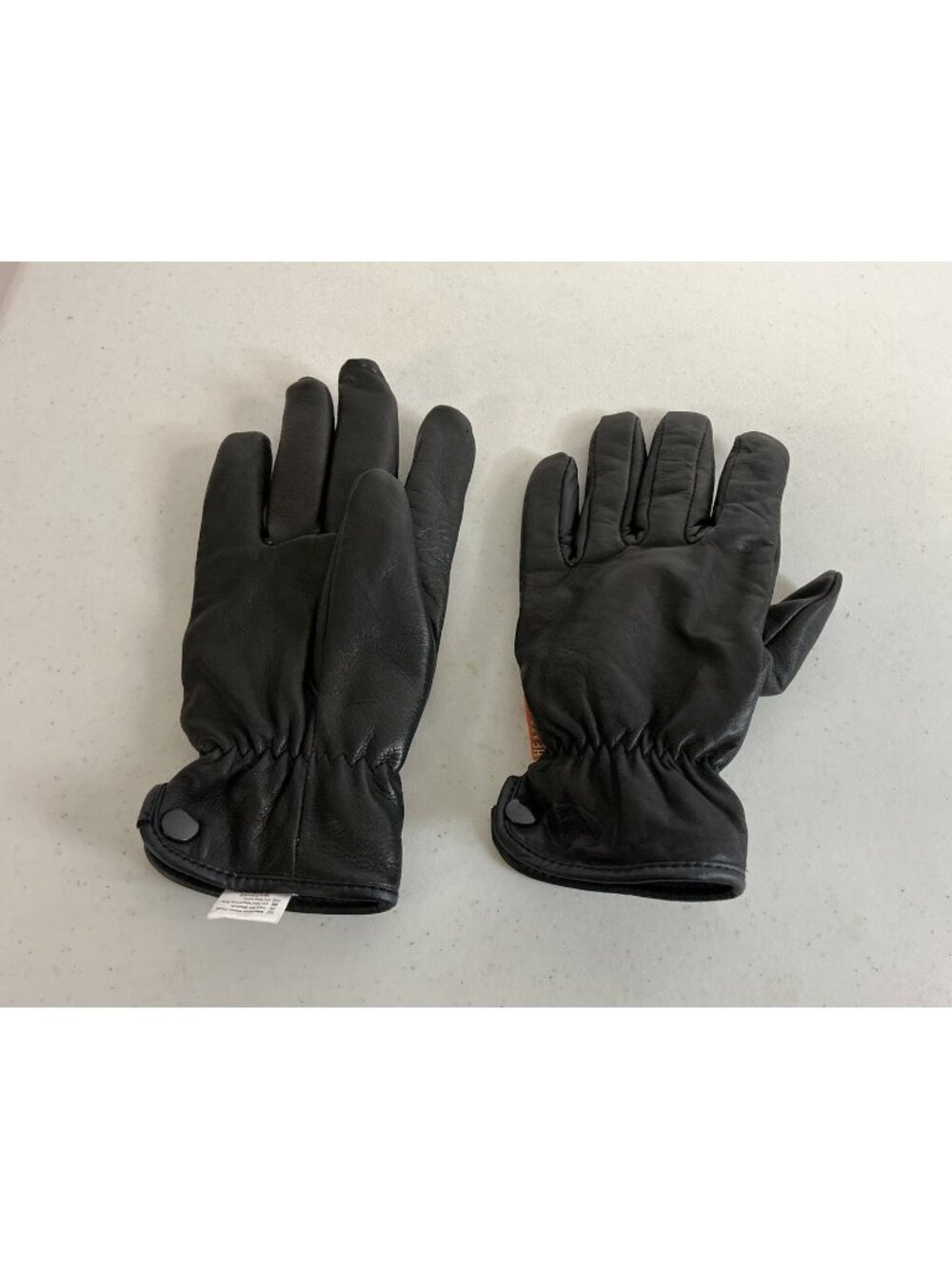 Black Deer Grain Leather Gloves Fleece Lined Mens Medium